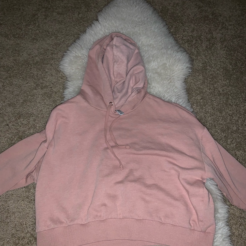 Light pink cropped hoodie